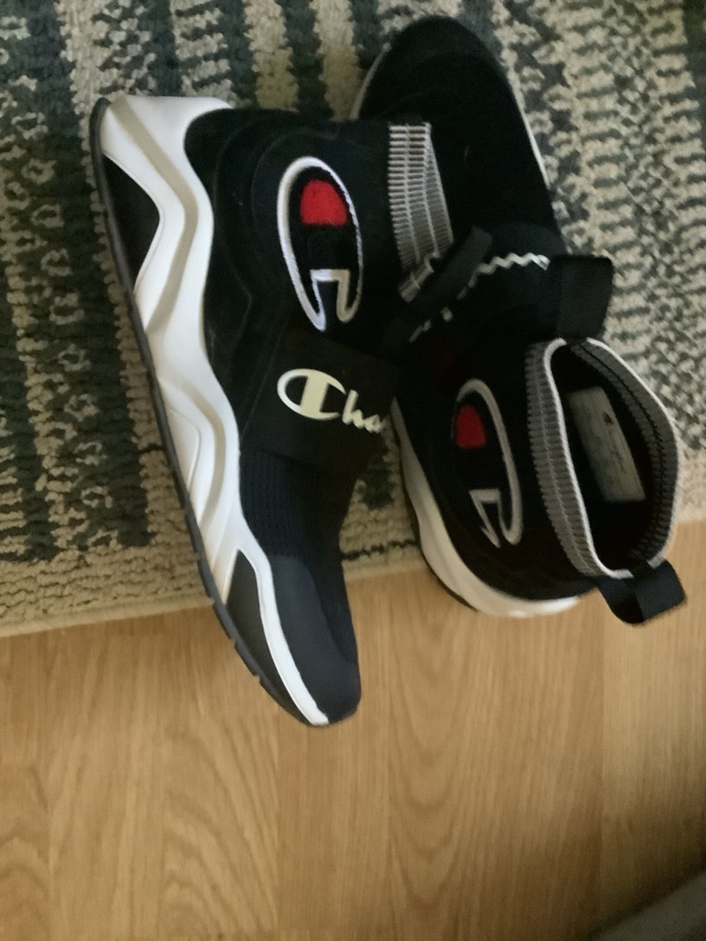 Champion Black Sock-Style Slip-On Sneakers with White Accents - Picture 2 of 2